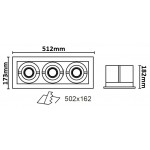 Foco Kardan PRO2 empotrar 3L, para Lámpara AR111/QR111 Blanco, Gris ó Negro H182mm